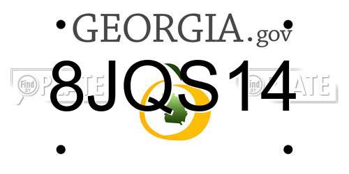 8JQS14 Georgia License Plate
