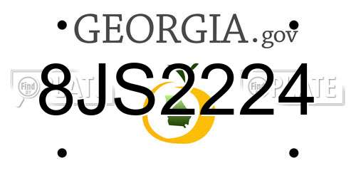 8JS2224 Georgia License Plate