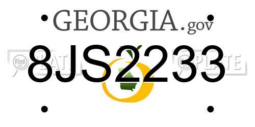 8JS2233 Georgia License Plate