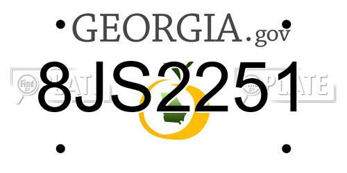 8JS2251 Georgia License Plate
