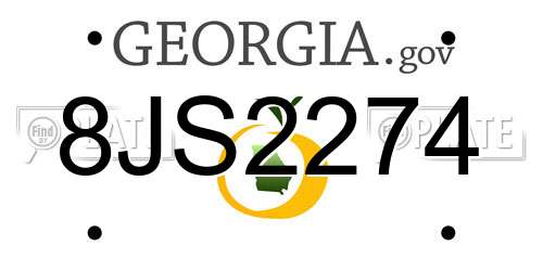 8JS2274 Georgia License Plate
