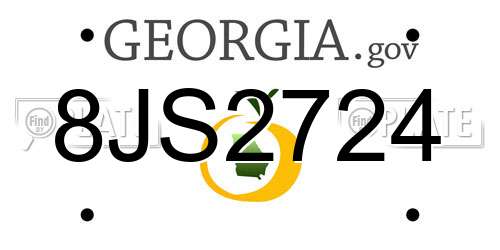 8JS2724 Georgia License Plate