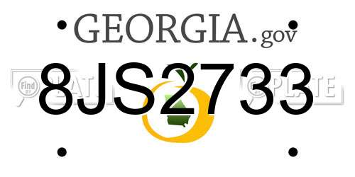 8JS2733 Georgia License Plate