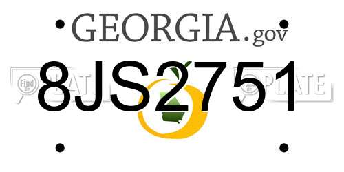 8JS2751 Georgia License Plate