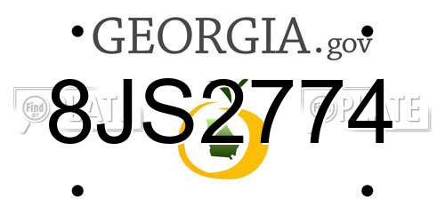 8JS2774 Georgia License Plate