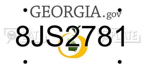 8JS2781 Georgia License Plate