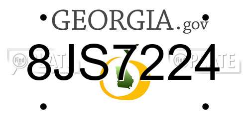 8JS7224 Georgia License Plate