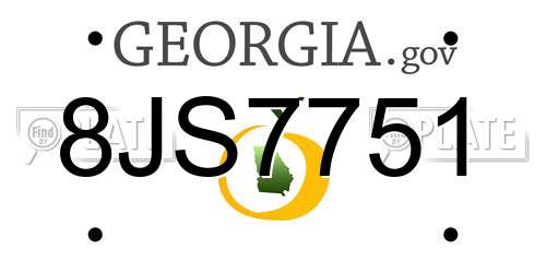 8JS7751 Georgia License Plate