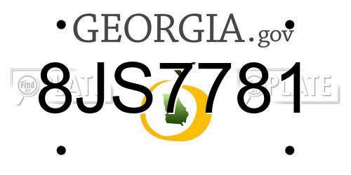 8JS7781 Georgia License Plate