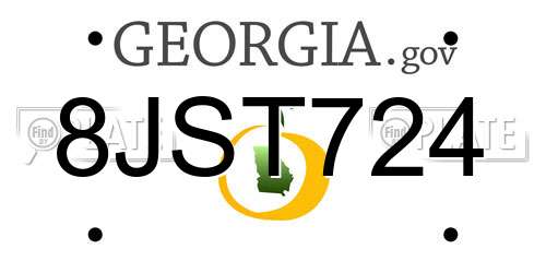 8JST724 Georgia License Plate