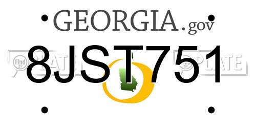 8JST751 Georgia License Plate