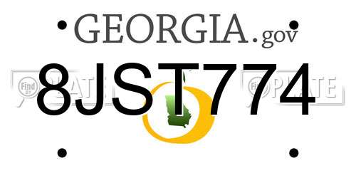 8JST774 Georgia License Plate