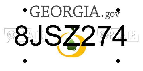 8JSZ274 Georgia License Plate