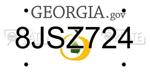 8JSZ724 Georgia License Plate