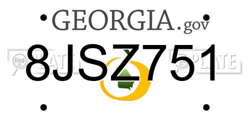 8JSZ751 Georgia License Plate
