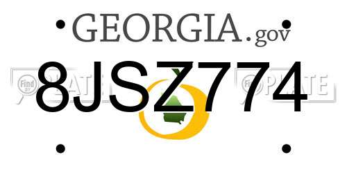 8JSZ774 Georgia License Plate