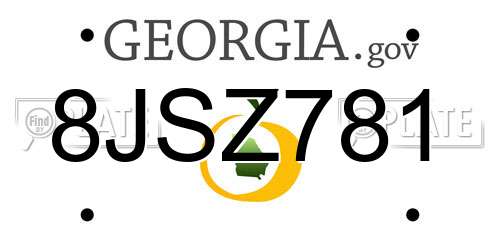 8JSZ781 Georgia License Plate