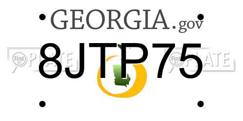 8JTP75 Georgia License Plate