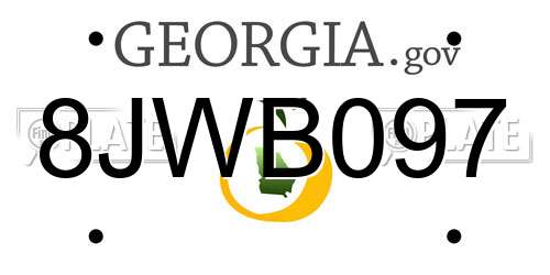 8JWB097 Georgia License Plate