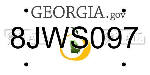 8JWS097 Georgia License Plate