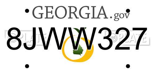 8JWW327 Georgia License Plate