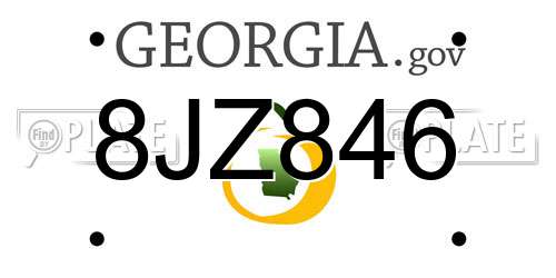 8JZ846 Georgia License Plate