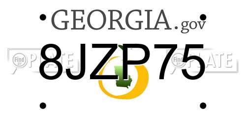 8JZP75 Georgia License Plate