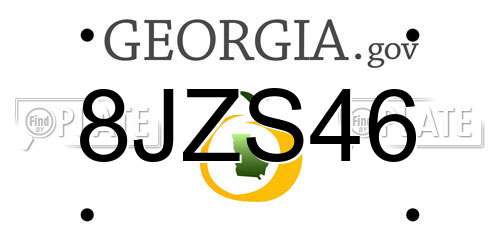 8JZS46 Georgia License Plate