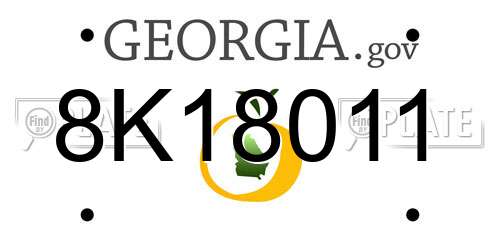 8K18011 Georgia License Plate