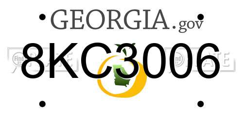 8KC3006 Georgia License Plate