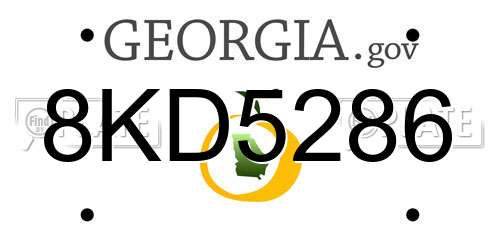 8KD5286 Georgia License Plate