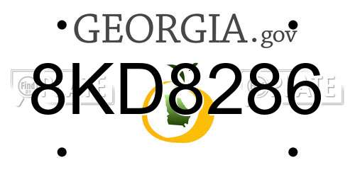 8KD8286 Georgia License Plate