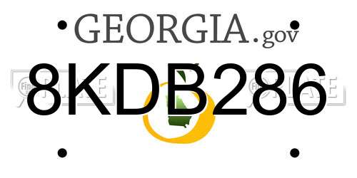8KDB286 Georgia License Plate