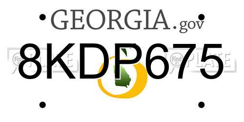 8KDP675 Georgia License Plate