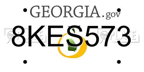 8KES573 Georgia License Plate