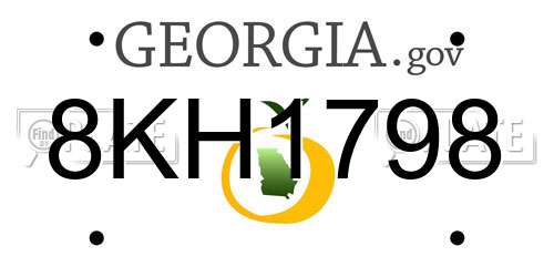 8KH1798 Georgia License Plate