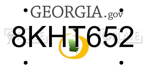 8KHT652 Georgia License Plate