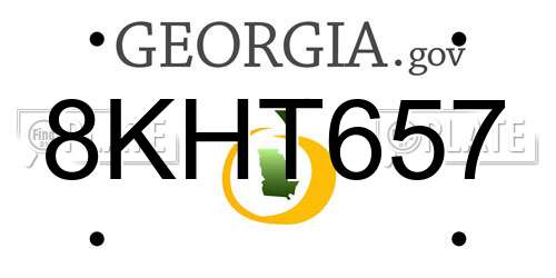 8KHT657 Georgia License Plate