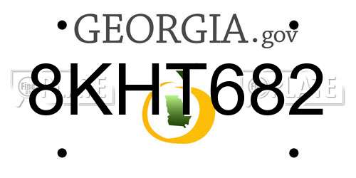 8KHT682 Georgia License Plate