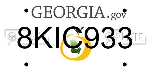 8KIC933 Georgia License Plate