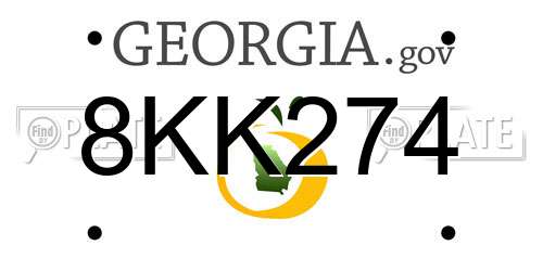 8KK274 Georgia License Plate
