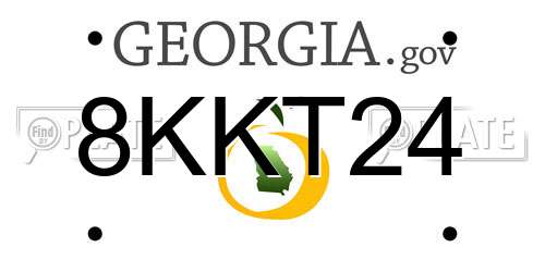 8KKT24 Georgia License Plate