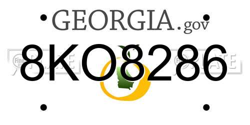 8KO8286 Georgia License Plate