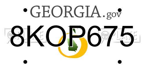8KOP675 Georgia License Plate