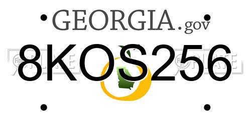 8KOS256 Georgia License Plate