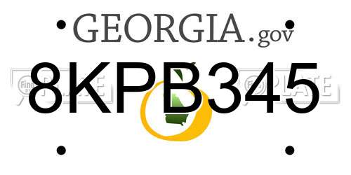 8KPB345 Georgia License Plate