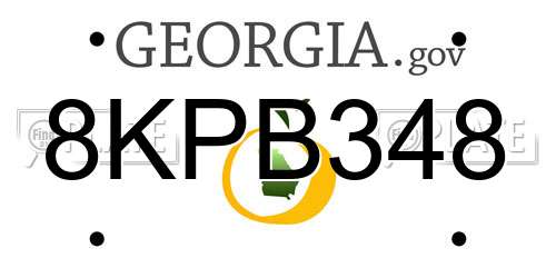 8KPB348 Georgia License Plate