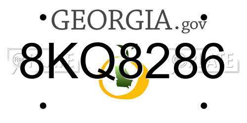 8KQ8286 Georgia License Plate