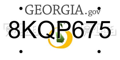 8KQP675 Georgia License Plate