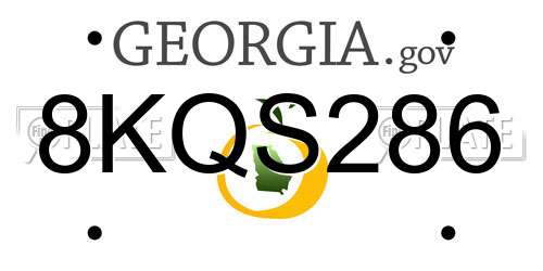 8KQS286 Georgia License Plate